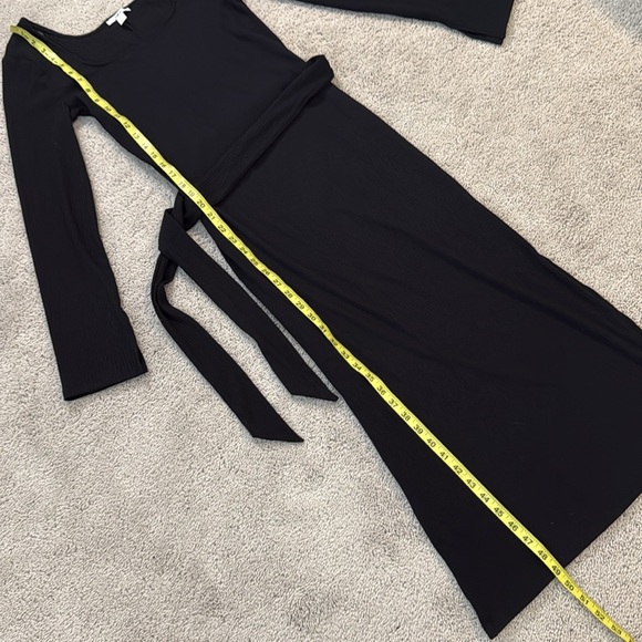 Bar III Rib Midi Dress | Tie-Waist Detail | Size S | Black - Picture 7 of 10